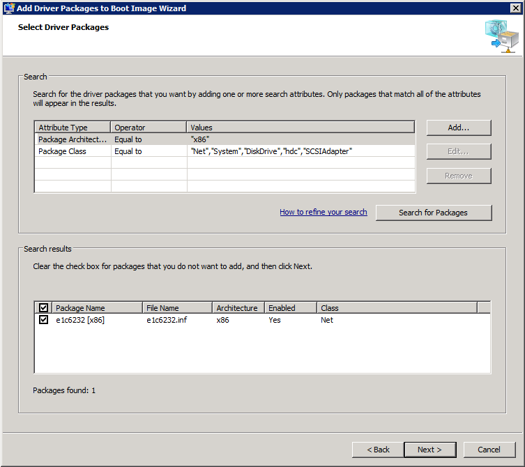 WDS SearchForPackages Adding Drivers to Windows Deployment Services Boot Images