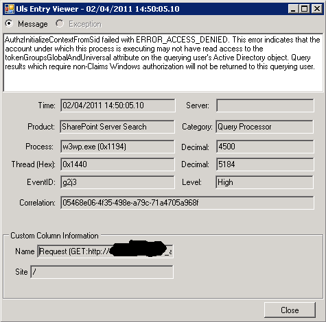 microsoft access active directory query for a user
